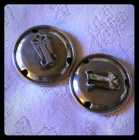 Jewelry Vintage Shiny Flat Button Earrings Poshmark